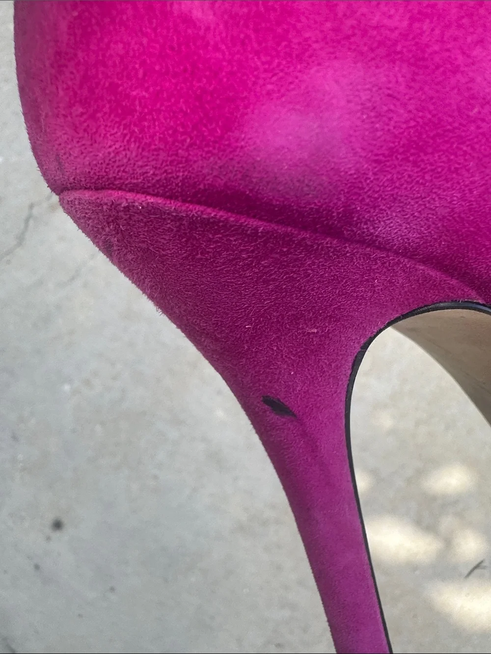 Enzo Angiolini Women's Magenta Suede Peep-Toe Pumps